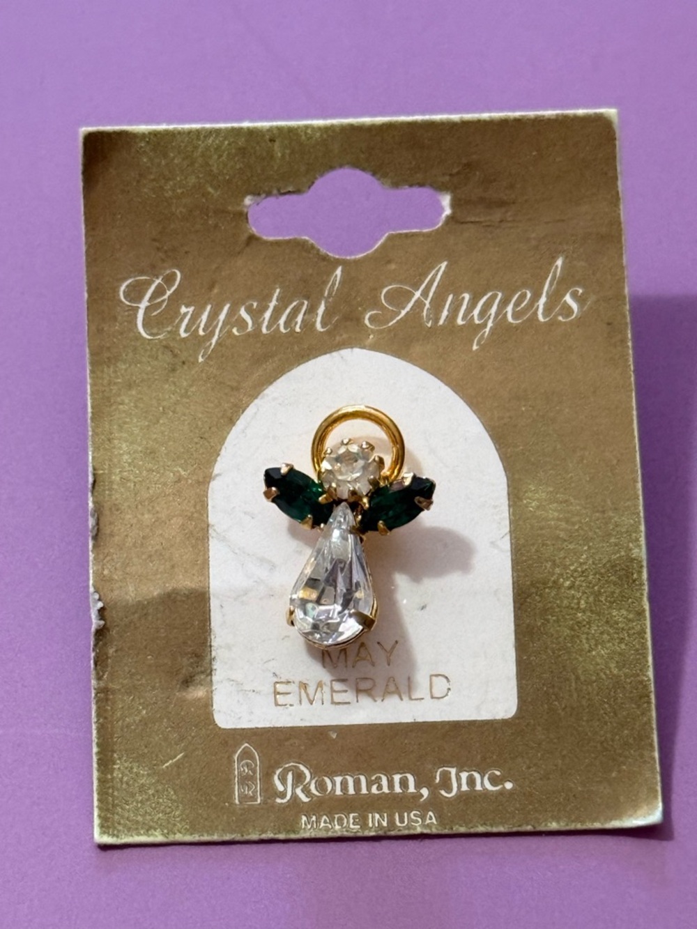 New Crystal Angels May Emerald Teardrop Pendant by